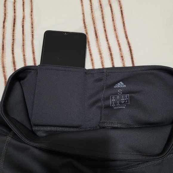 Adidas - Climalite Leggings Dark Grey with Black Stripes - Size S - Picture 6 of 8